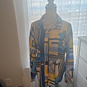 Karl Lagerfeld Blue and Yellow Graphic Shirt